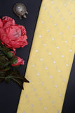 Yellow Chiniya Silk Fabric