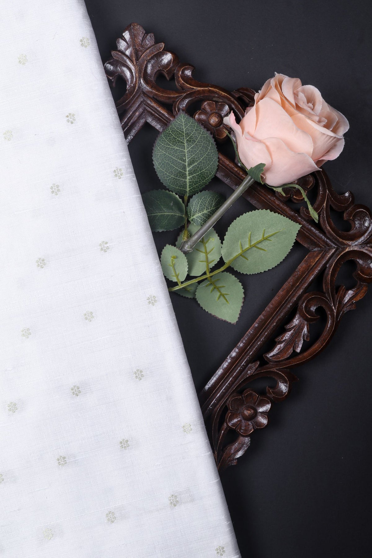 White Chiniya Silk Fabric
