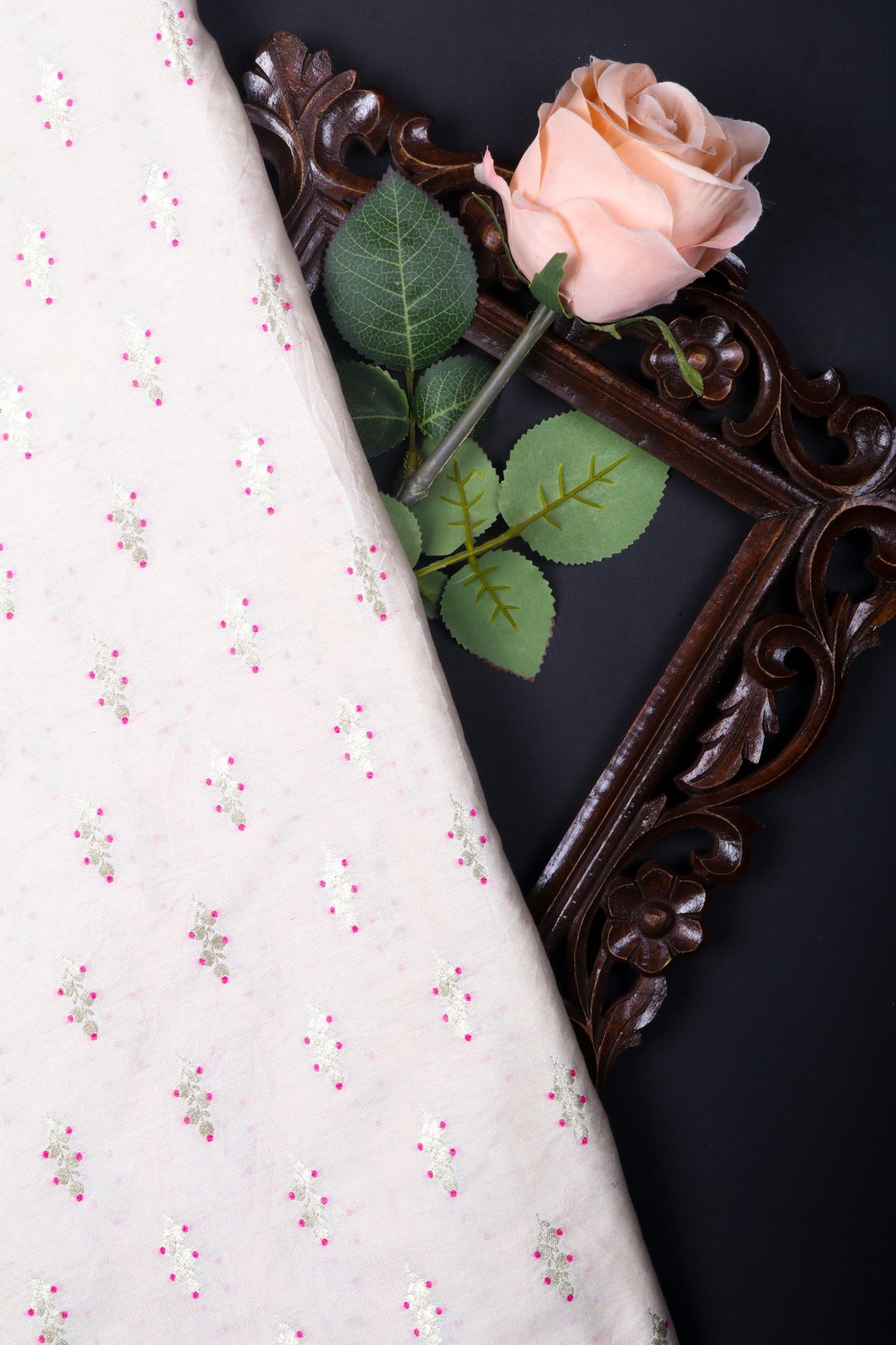 Offwhite Chiniya Silk Fabric