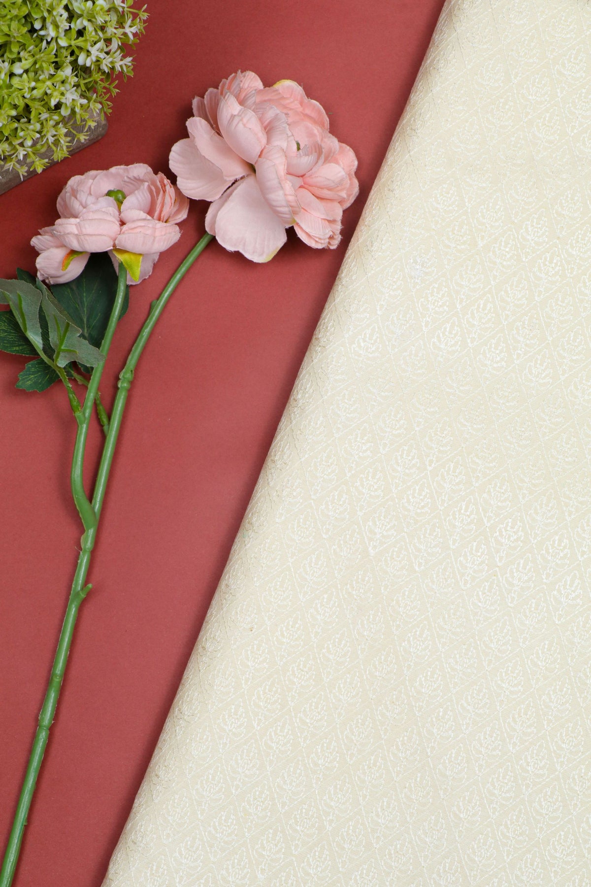 Cream Munga silk  Fabric