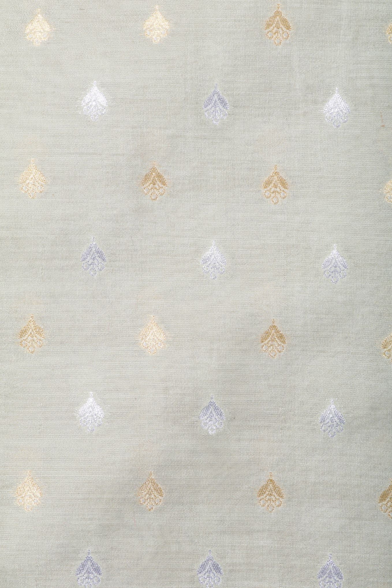 Grey Chiniya Silk Fabric